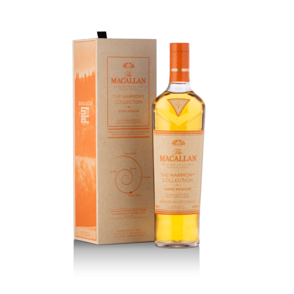 Experience the exquisite flavors of The Macallan Harmony Collection 'Amber Meadow' Single Malt Scotch Whisky. Perfect for connoisseurs, this premium Scotch delivers rich notes of honey, citrus, and subtle spices in every sip.